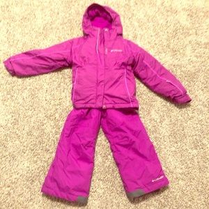 Columbia snow jacket and bib set